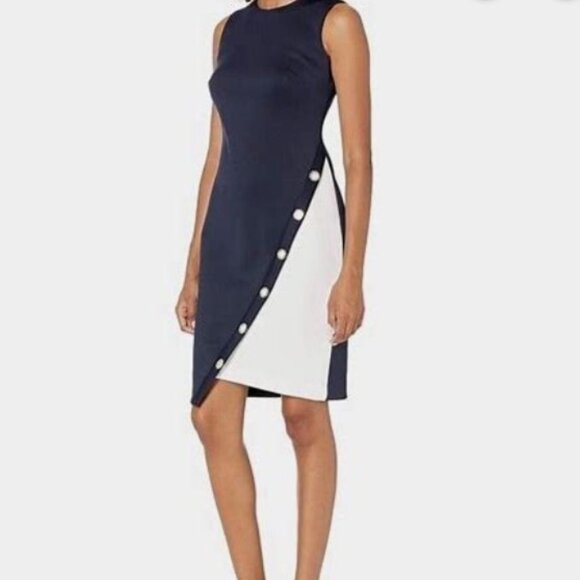 Tommy Hilfiger Dresses & Skirts - NWT Tommy Hilfiger Scuba Colorblocked Asymmetrical Sheath Dress